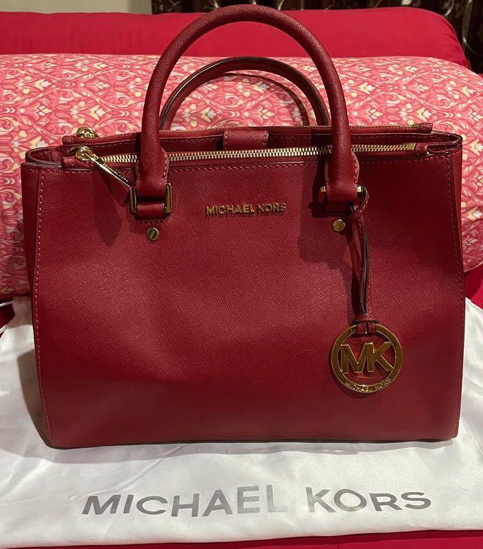 maroon michael kors purse