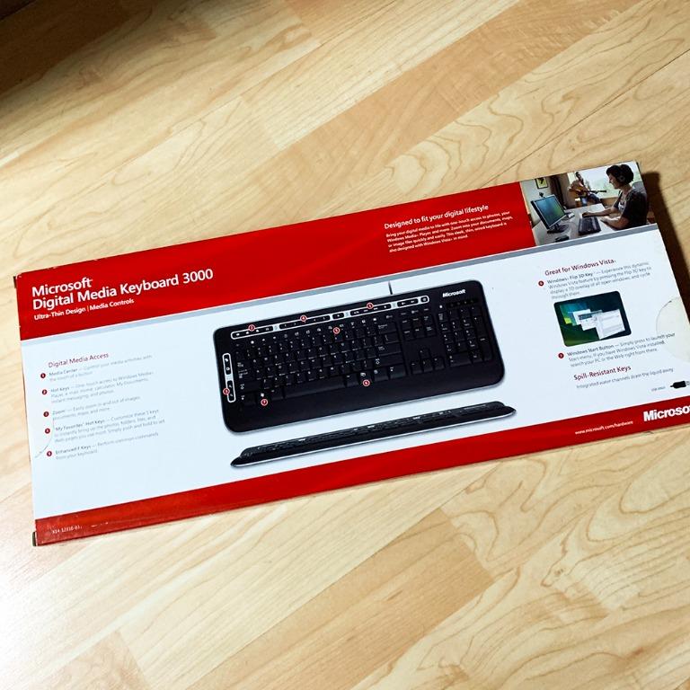 Microsoft Digital Media Keyboard 3000 (Black/White), Computers & Tech ...