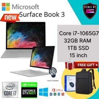 Microsoft Surface Book 3 Intel® Core™ i7-1065G7 32GB Ram 1tb Ssd 15inch NVIDIA® GeForce® GTX 1660 Ti