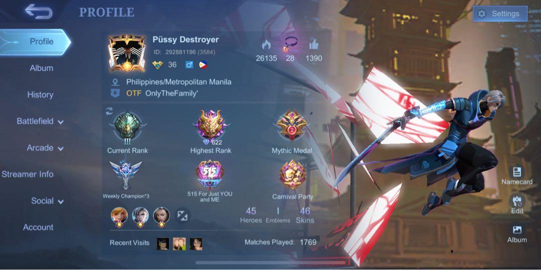 ML Mobile Legends M World Ling (Category: In-Game Products) located in Paranaque City. Submitted by influenzas (Listing ID 1157817221, Image 1). Description: FS>SALE!! Mobile Legends Acc Former Top 1 Global and Top 1 PH bene •High Winrate •Lots of Limited Recalls, Spawn, Eli. •New Skin M-World Ling w/ Emote Pm for more info.