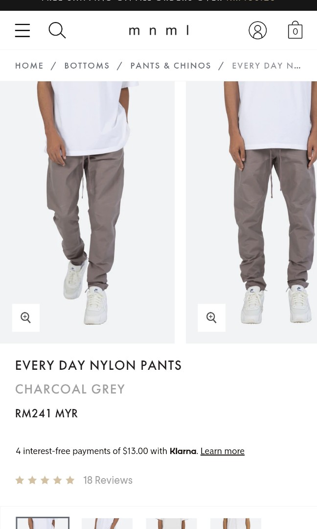 Mnml everyday nylon pants, Men's 