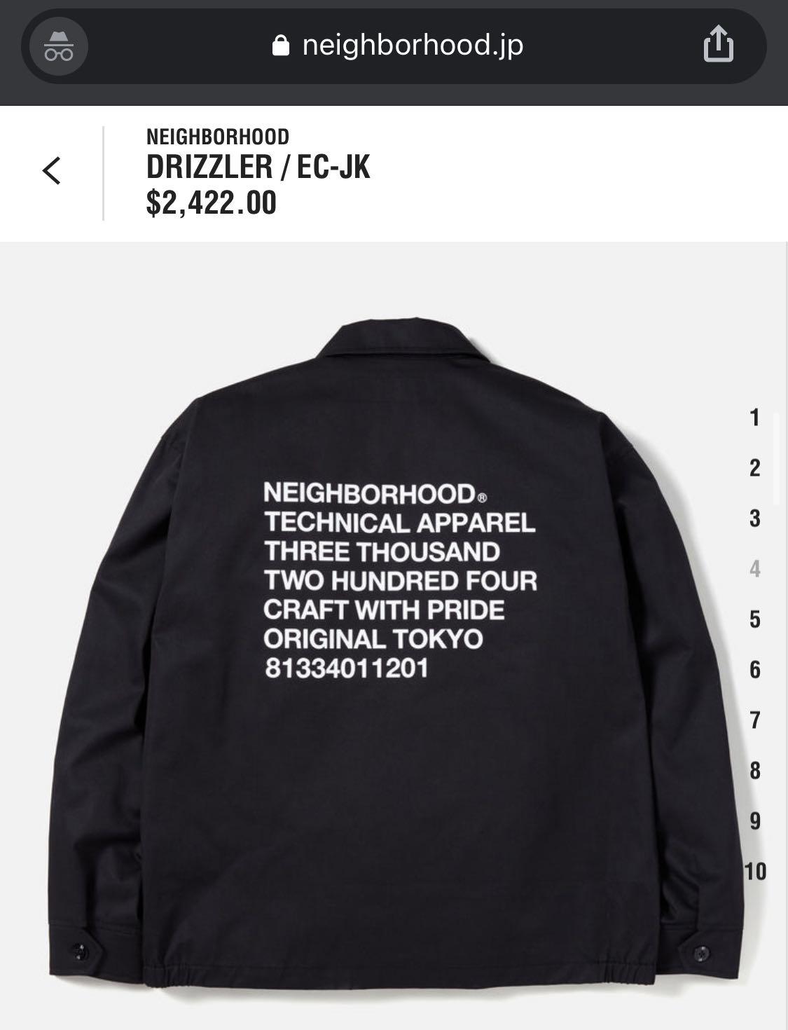 NEIGHBORHOOD DRIZZLER / EC-JK Size S, 男裝, 外套及戶外衣服- Carousell