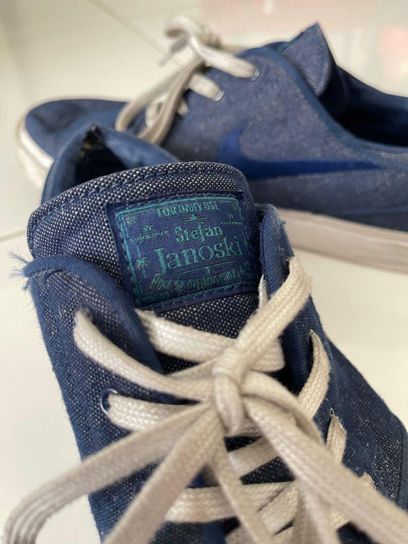 Nike sb janoski sale blue denim skate shoes