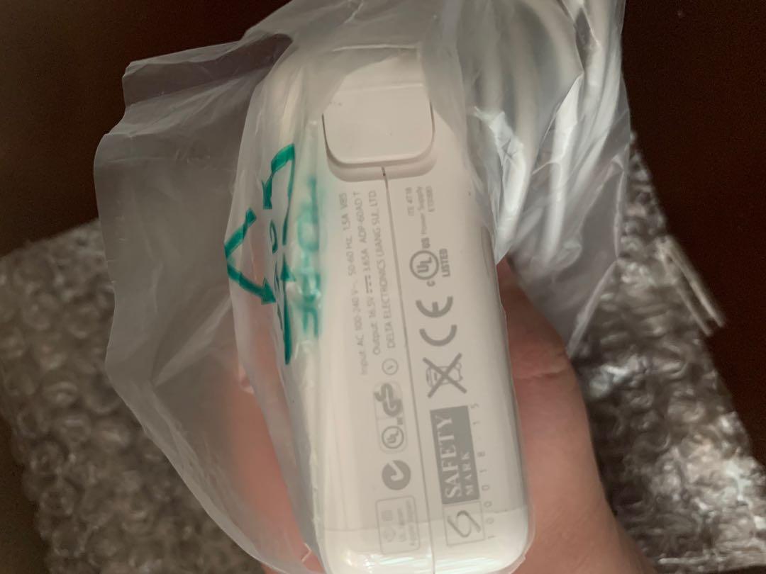 Original Apple Magsafe 1 L-Tip Power Adapter (Category: Chargers) located in Quezon City. Submitted by eiagarxia (Listing ID 1157742315, Image 2). Description: Brand new original apple 60w al-Tip Charger (Note: No box. Just Charger) Compatible with macbook and 13-inch macbook pro or 15 inch macbook pro Year 2012 and below Pricelist: Magsafe 1 L-Tip- 2,500 Magsafe 2 T-Tip- 2,800 Available in 45w, 60w, 85w.