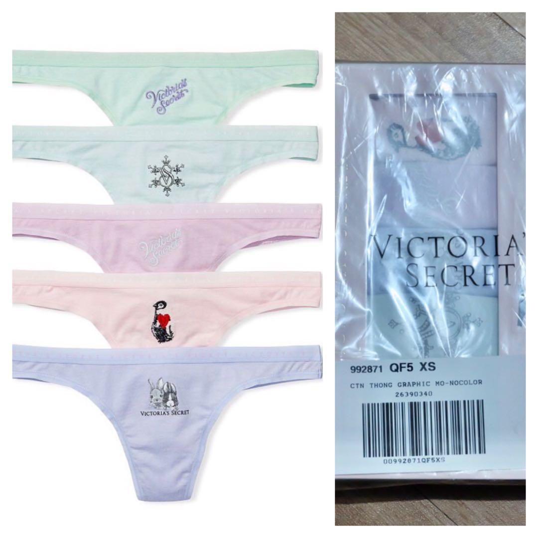 Original Victoria's Secret 5-pack Cotton Thong Panties, Women's Fashion,  Undergarments & Loungewear on Carousell