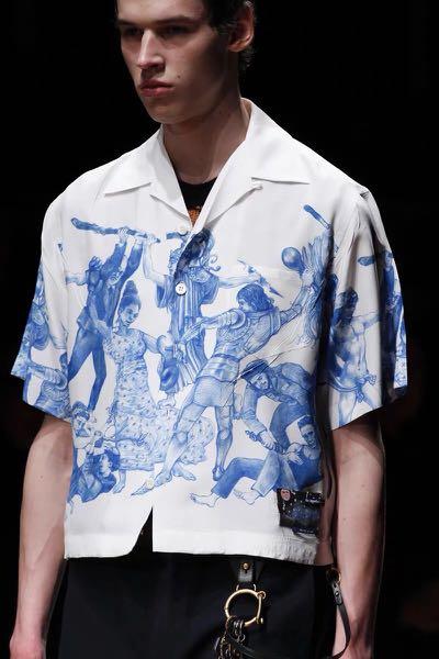 Prada Christophe Chemin 'Important Ones' Boxy Button Up Shirt, Luxury,  Apparel on Carousell