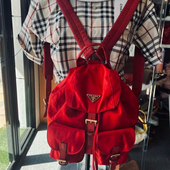 Prada hot sale red backpack