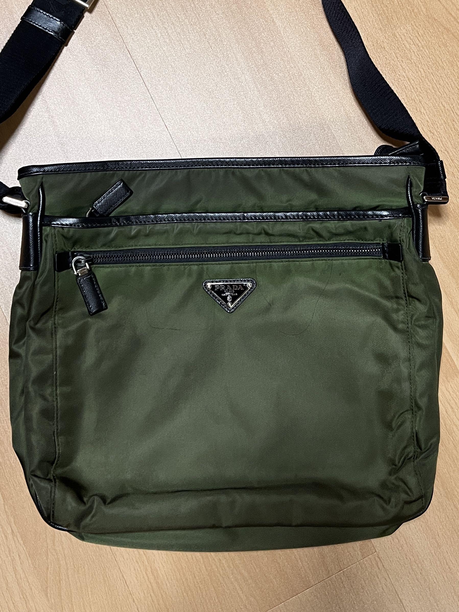 Prada nylon shop shoulder bag men