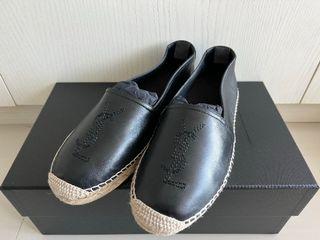 Saint Laurent Espadrilles Black Leather EU 39