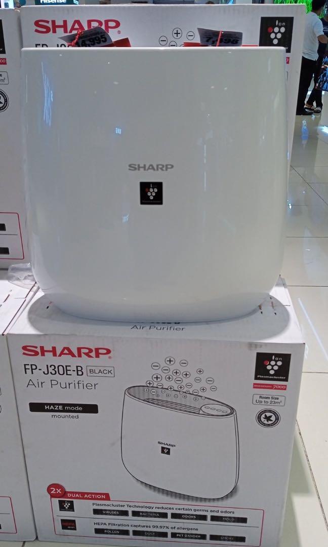 SHARP AIR PURIFIER BUNDLE PROMO (Category: Air Purifiers & Dehumidifiers) located in Quezon City. Submitted by maryann5721 (Listing ID 1157793042, Image 1). Description: SHARP AIR PURIFIER BUNDLE * High density plasmacluster ion technology powerfully and quickly removes airborne particles * Simple and compact design * Fan speed indicator on the front panel * Low power consumption and quiet operation (25dB) * Easy user-friendly operation FP-J30EB 