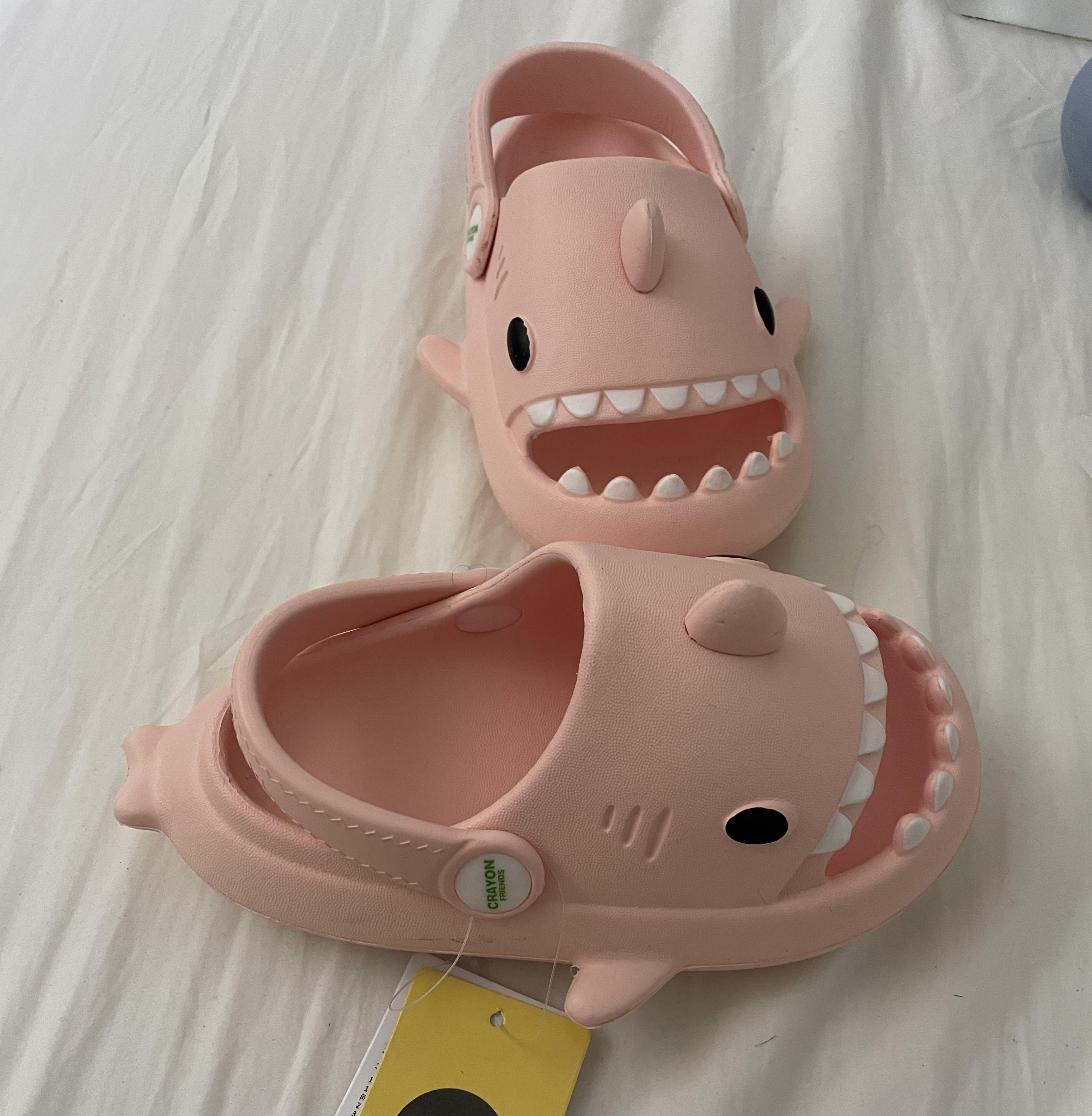 slipper (crocs) baby shark pink size 16cm, Babies & Kids, Babies & Kids  Fashion on Carousell