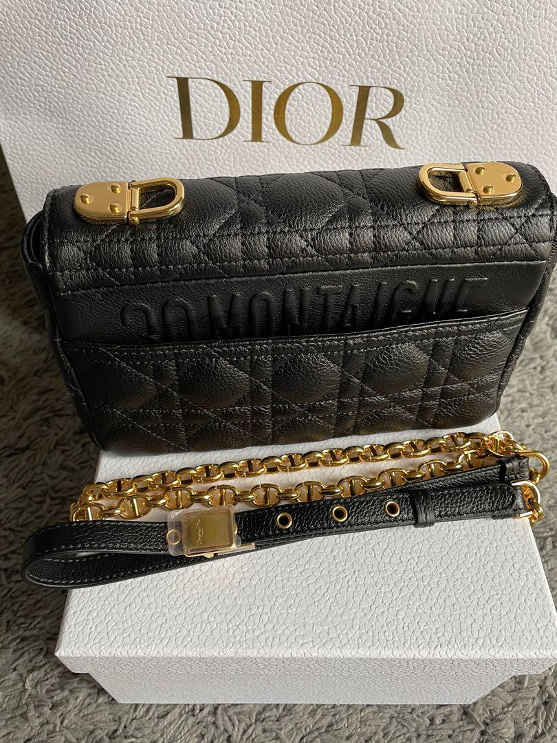 Small Dior Caro Bag Black Supple Cannage Calfskin