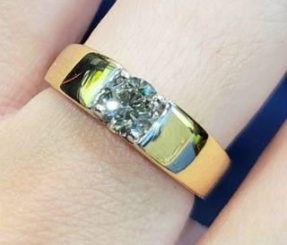 Diamonds ring 18k gold 0.2ct, Women's Fashion, Jewelry 