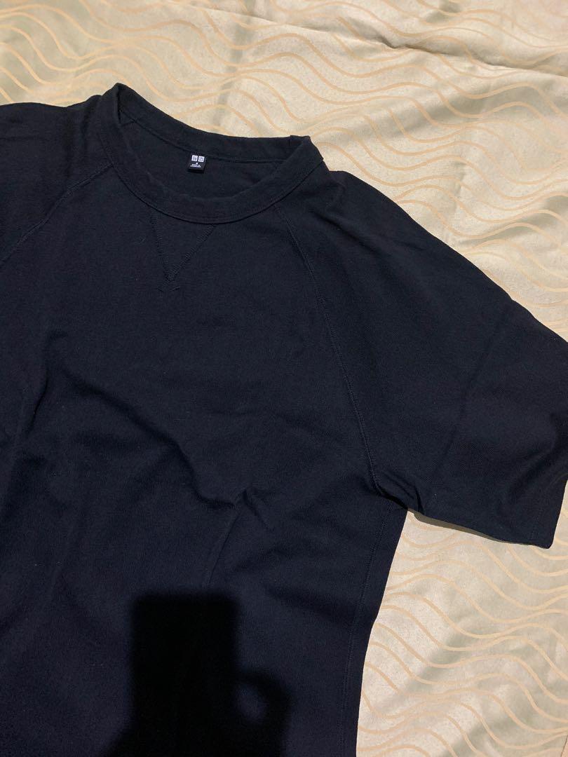 YUNY Mens Vintage Wash Denim Oversize Buttoned Tshirt Top Shirt Black 3XL
