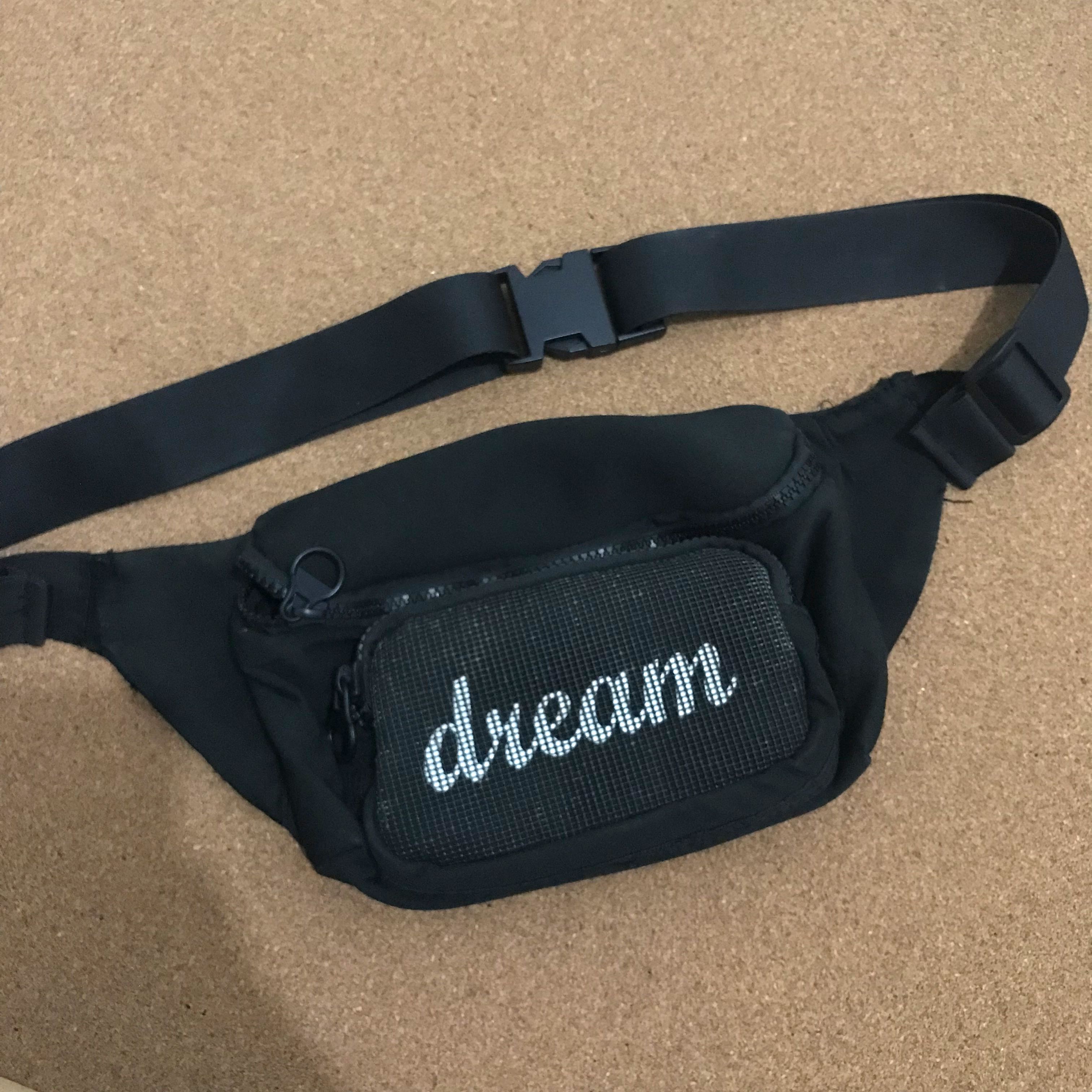 Waist bag miniso , waist bag hitam 