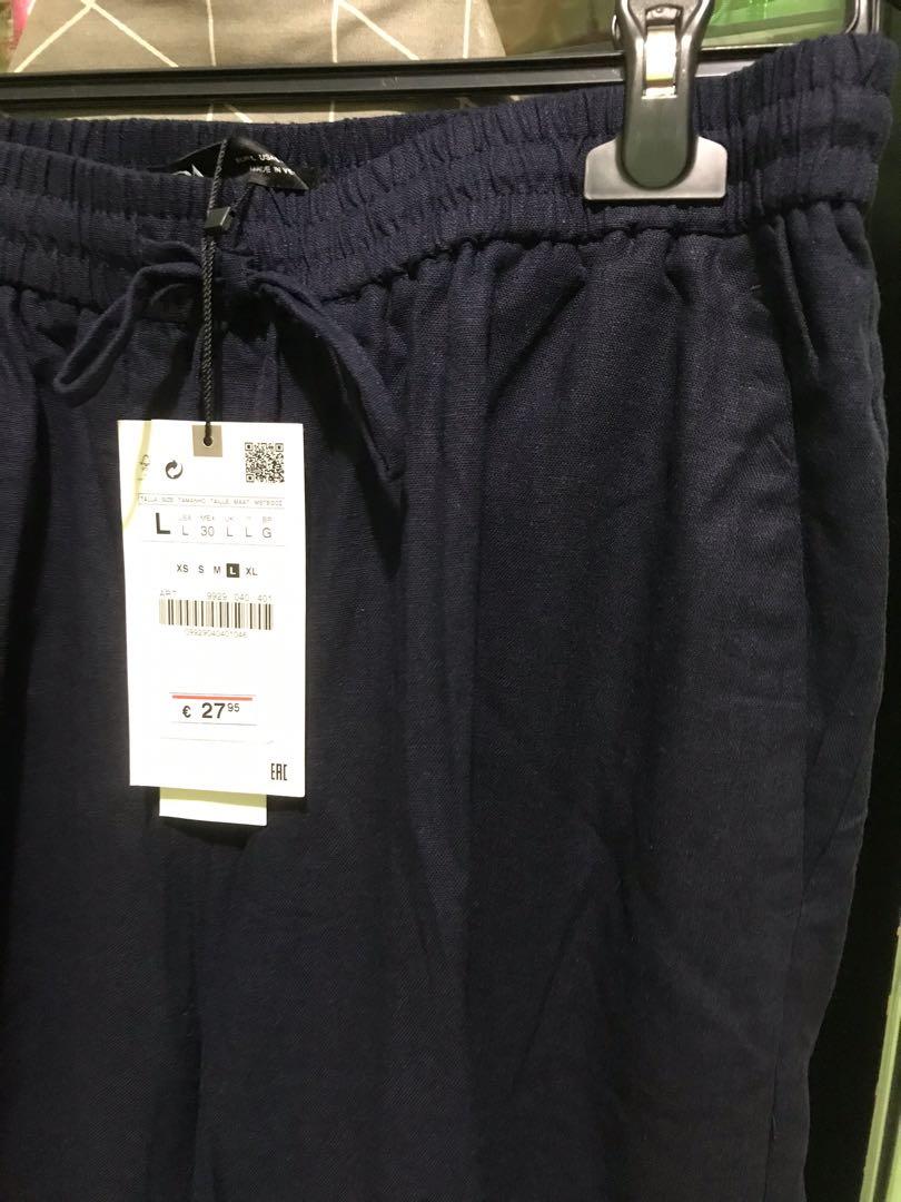 Wide-leg linen trousers zara women 
