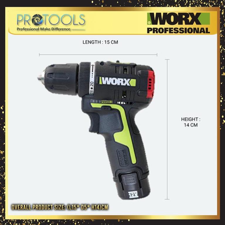 WORX WU130 12V Brushless Motor Cordless Drill Driver FOC SAFETY