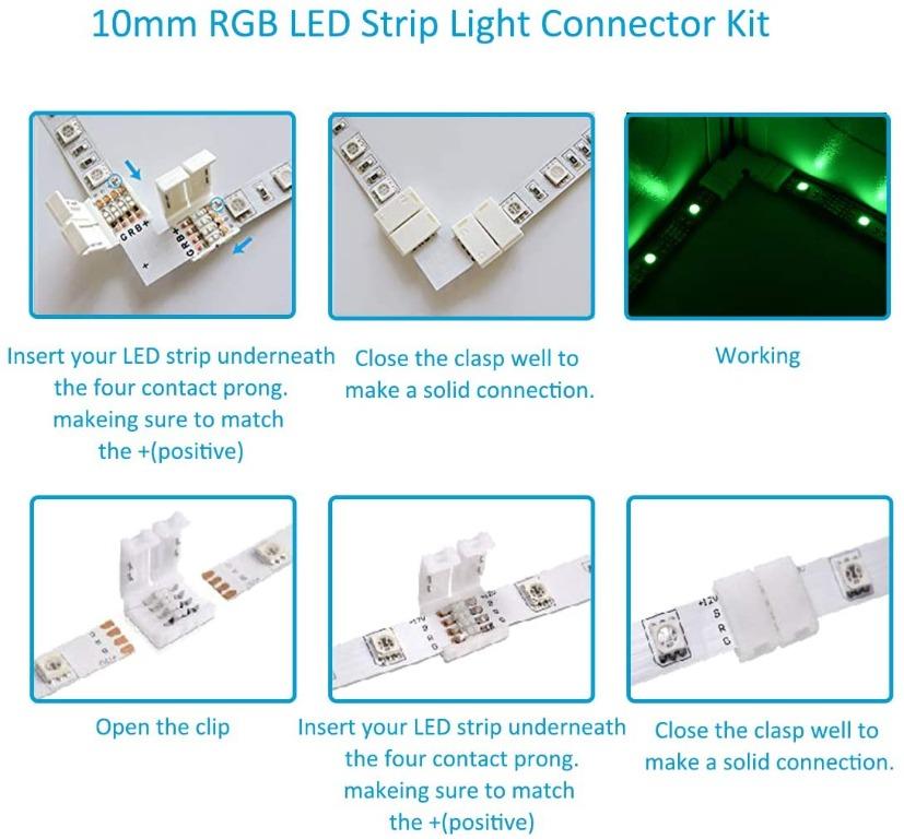 WOWLED LED Strip Light Connector Kit Including RGB Extension Cable