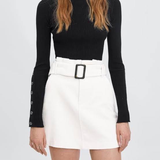 Zara corduroy skirt with belt store
