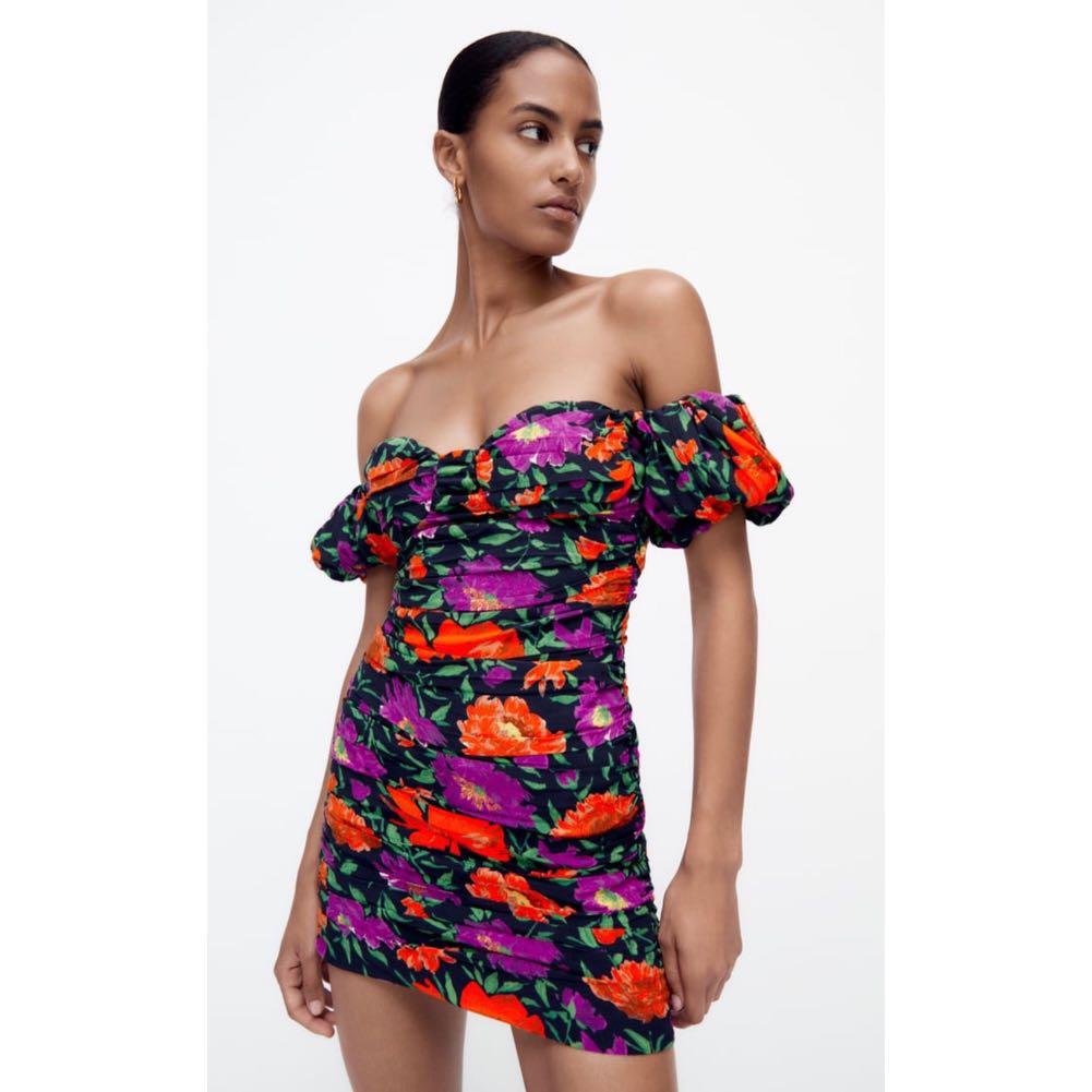 Zara Floral Off Shoulder Dress Women s Fashion Dresses Sets