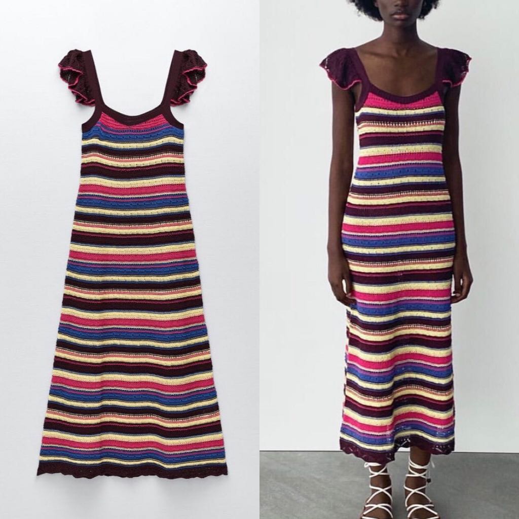 Zara Limited Edition Crochet Knit Maxi Dress, Women's Fashion, Dresses