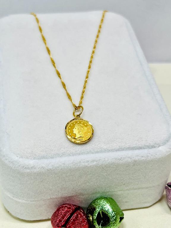 916 22K Gold Coin Pendant Necklace Set X6939 to X6943