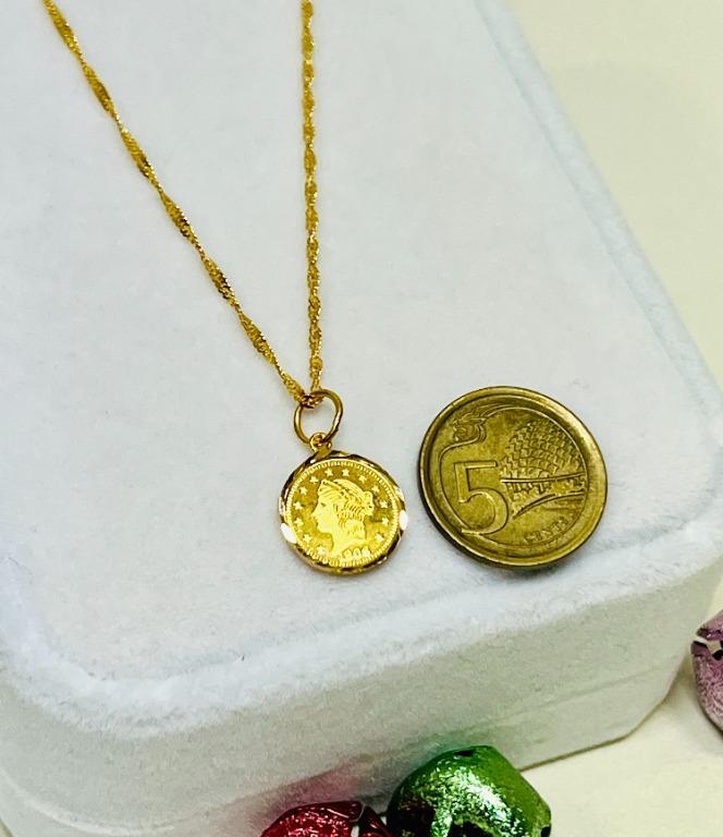 916 22K Gold Coin Pendant Necklace Set X6939 to X6943
