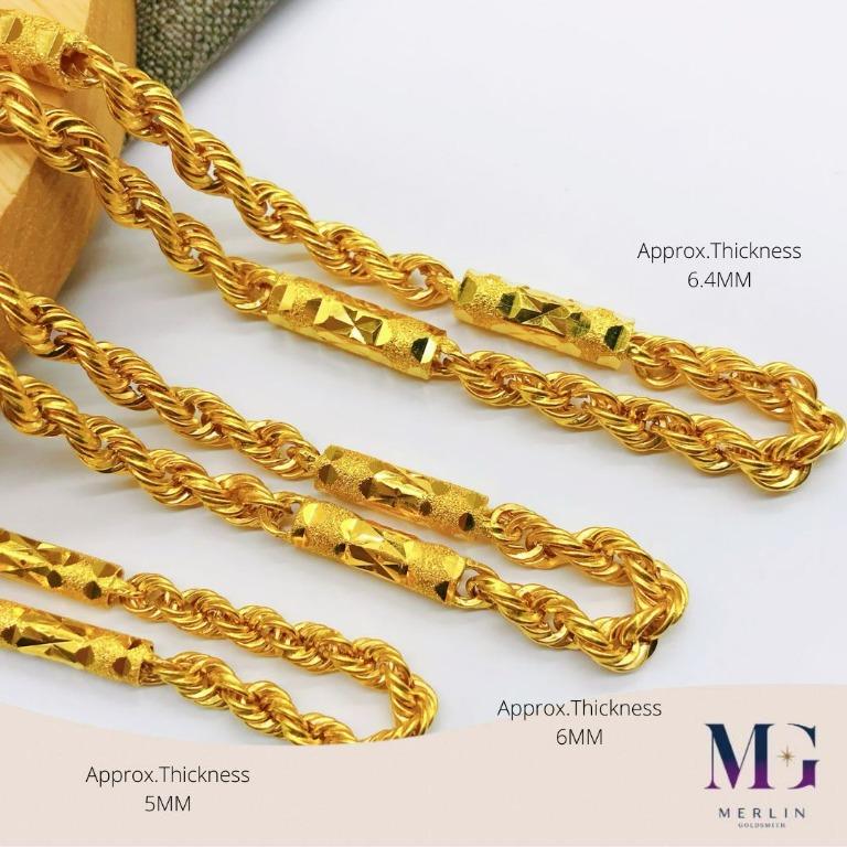 Mens gold rope sales chain 22 inch