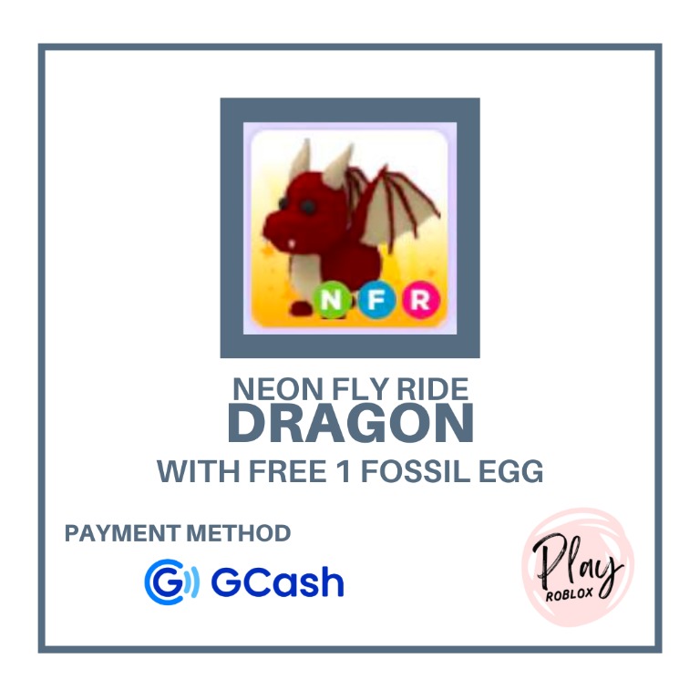 Adopt Me - NFR Dragon / Neon Fly Ride Dragon, Hobbies & Toys, Toys