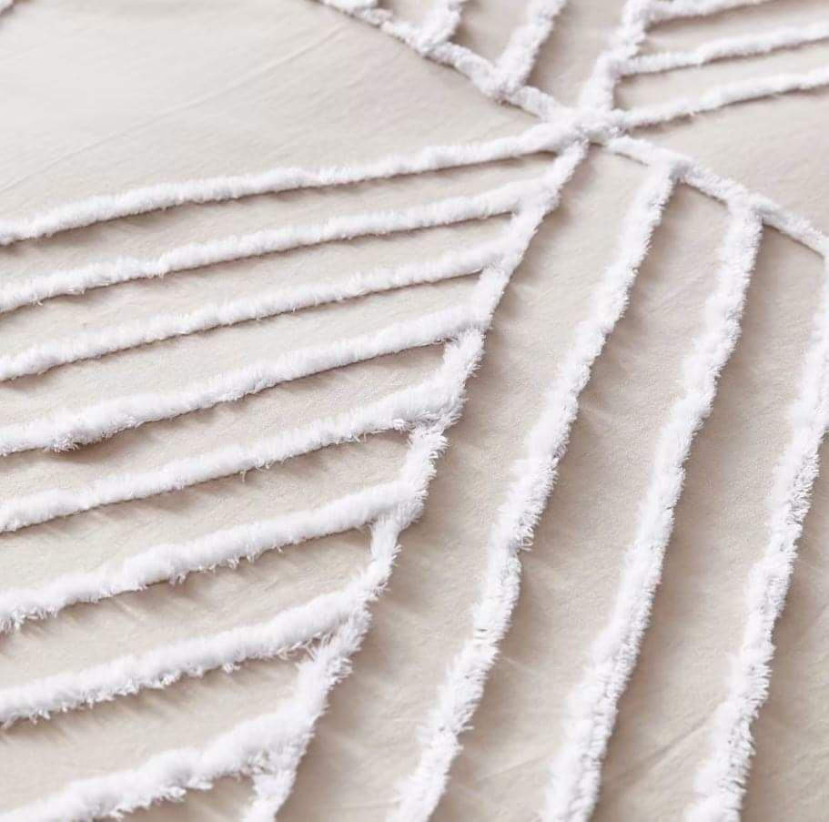 ANKO Orlando Cotton Quilt Cover Set Queen Size (Beige), Furniture