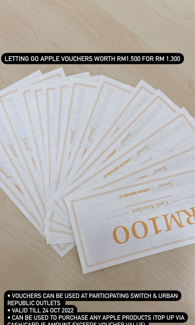 APPLE VOUCHERS, Tickets & Vouchers, Vouchers on Carousell