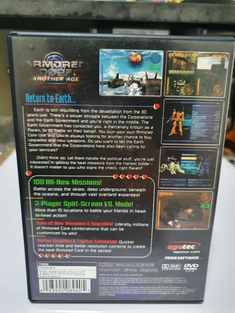 Armored Core Another Age (Sony playstation 2, ntsc) (Category: PlayStation) located in Quezon City. Submitted by itemsforadoption (Listing ID 1157850818, Image 2). Description: Rfs: Its 2022! Happy New Year. Now is a time to be joyous and declutter. And I'm doing just that this season. Rare original and working ps2 game. This is CIB or complete in box which means this has the manual, case and game disc. Great for collecting or just old school gam