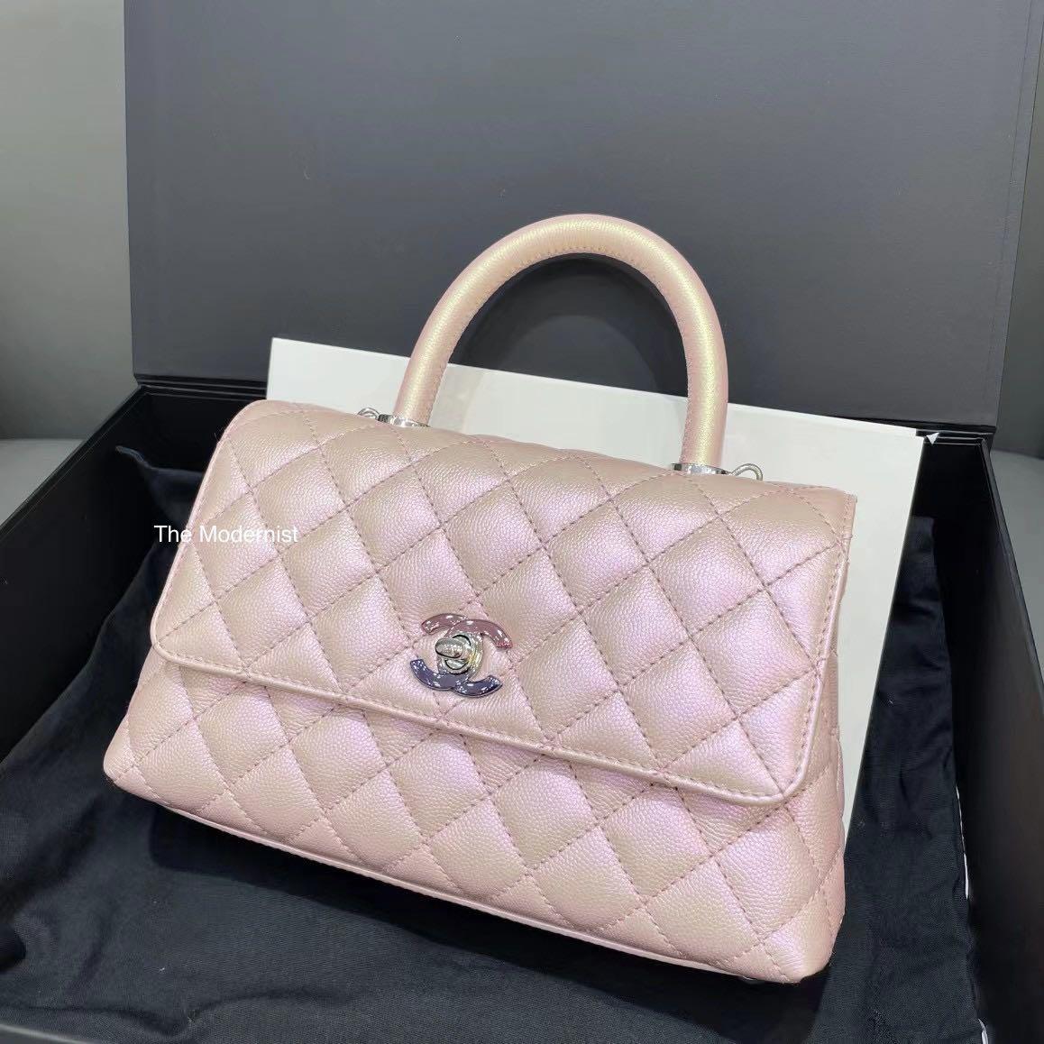Authentic Chanel Iridescent Pink Small Coco Handle Rainbow Hardware,  Luxury, Bags & Wallets on Carousell