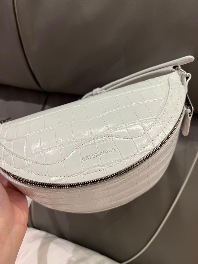 White balenciaga fanny pack top