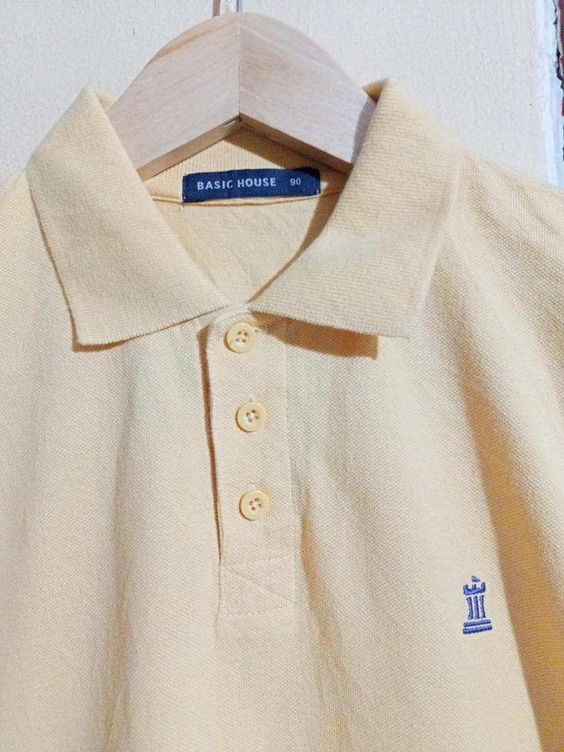 BASIC HOUSE Yellow button-up polo shirt 