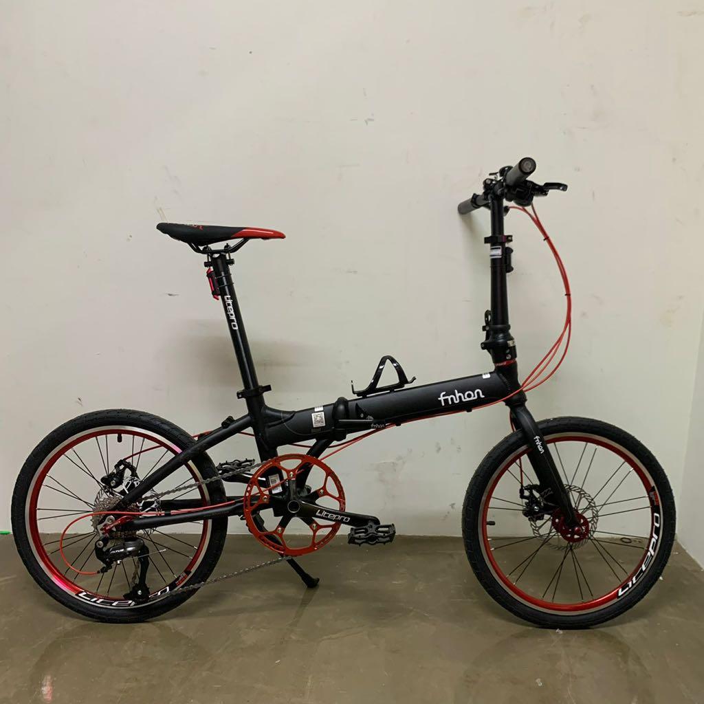 Black red Fnhon blast foldable bike 20 inch folding bicycle litepro shimano foldie