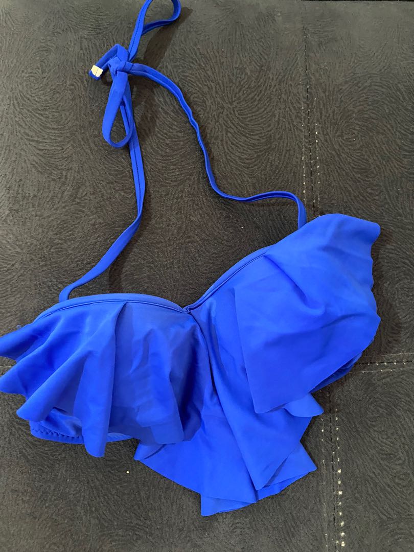 Blue Flowy Bikini Top, Women's Fashion, Swimwear, Bikinis & Swimsuits