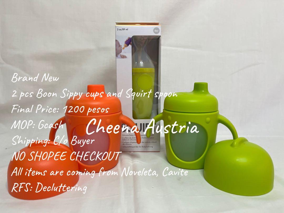 Boon squirt spoon and sippy cups (Category: Weaning & Toddler Feeding) located in Cavite. Submitted by teamaustriashop (Listing ID 1157975245, Image 2). Description: .