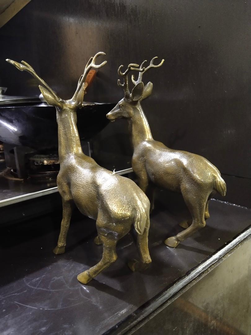 Brass Deer statue pair, Hobbies & Toys, Memorabilia & Collectibles