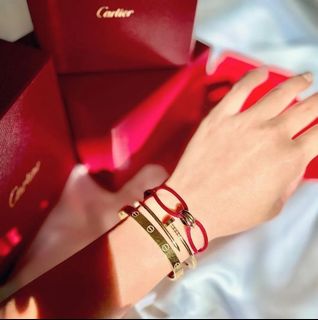 Cartier Love Charity Diamond 18K White Gold Adjustable Cord Bracelet at  1stDibs