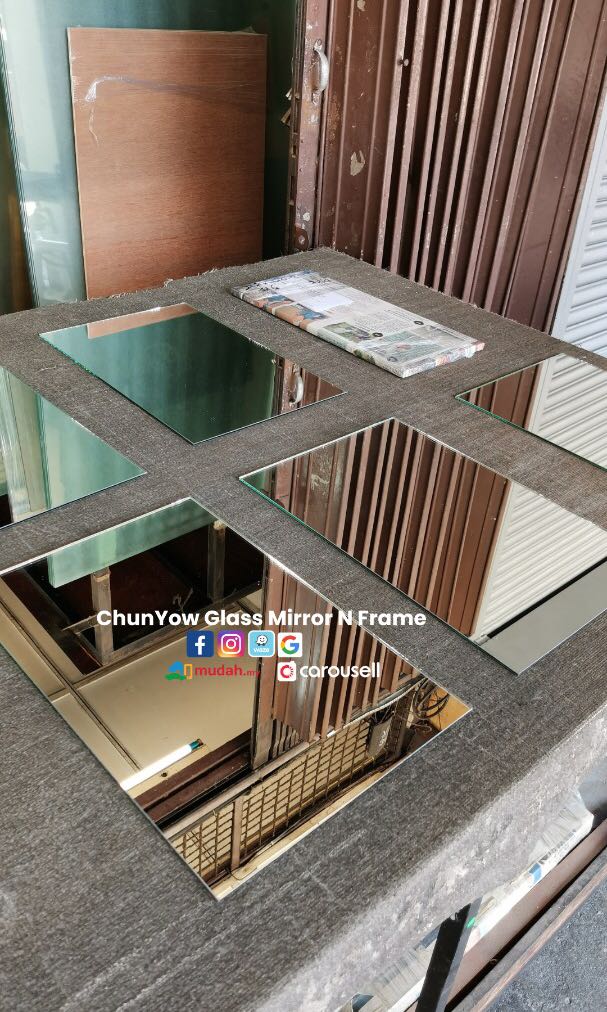 Custom Frameless Mirror 12” x 16”, Furniture & Home Living, Home Decor