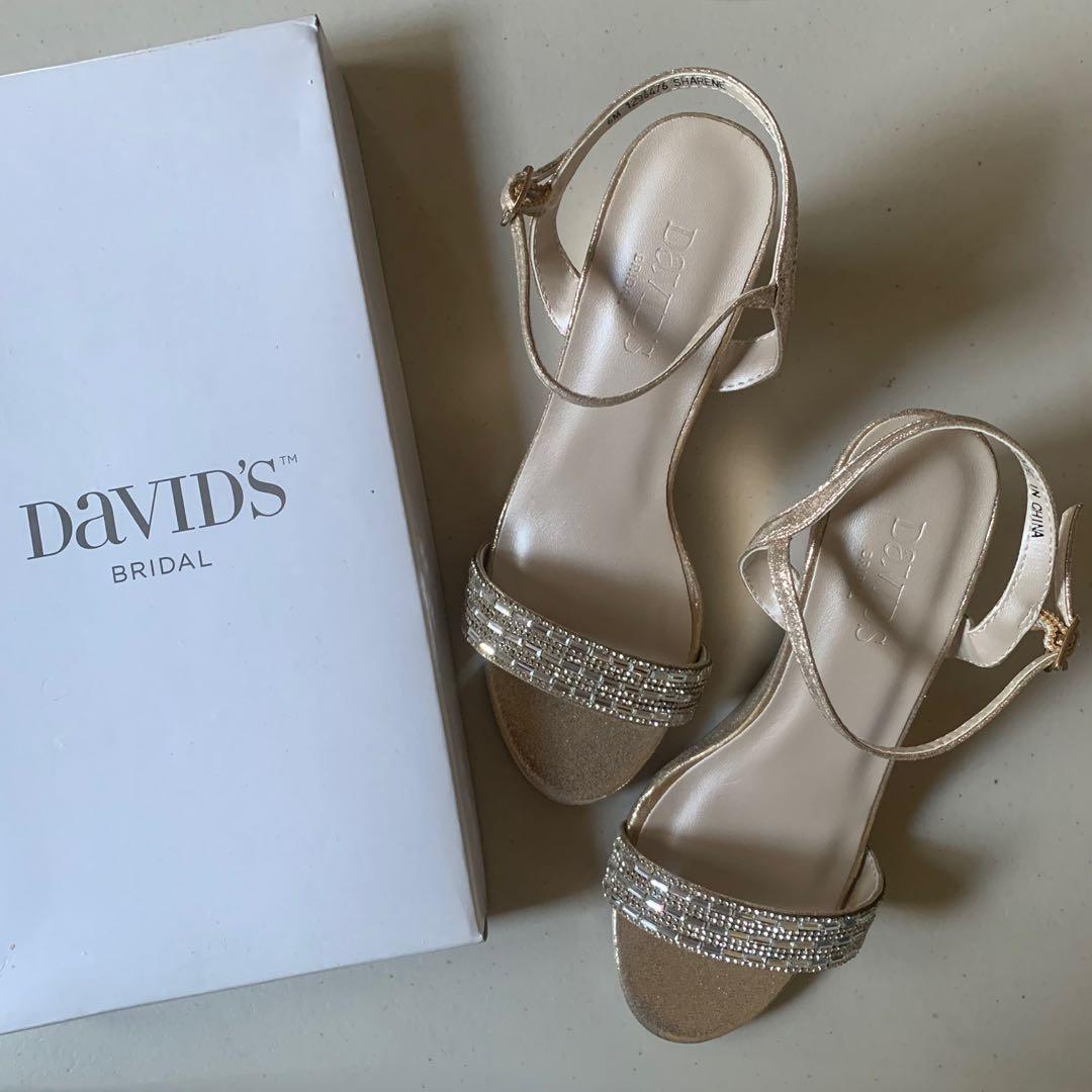 David's bridal gold sandals best sale