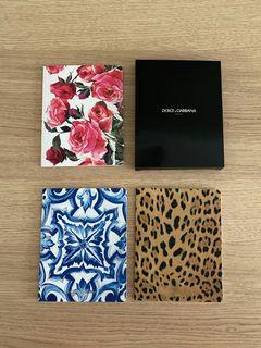 80% OFF - Slashed Price - Dolce & Gabbana Blank Notebooks 3 in a Box Gift Set - Anniversary Birthday Mother’s Day Special Occasion Leopard Floral Rose Blu Mediterraneo Prints