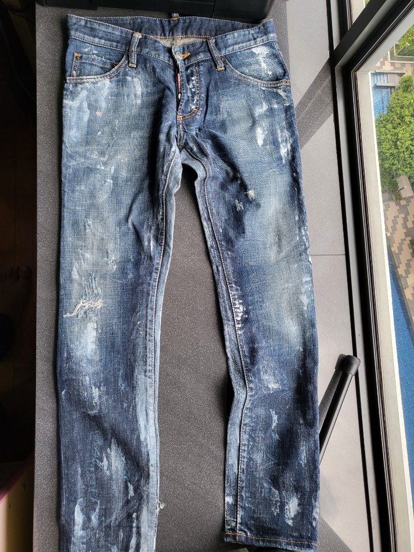 dsquared painted jeans