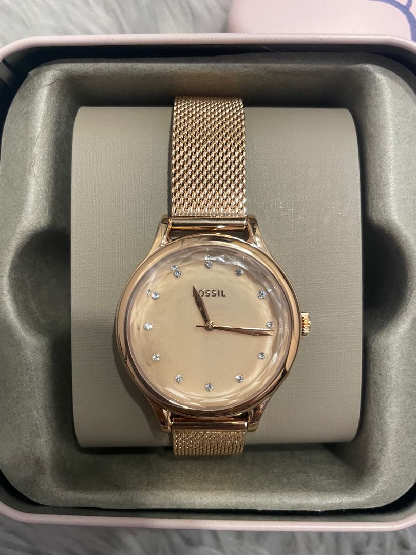 Fossil Rosegold Diamond Watch