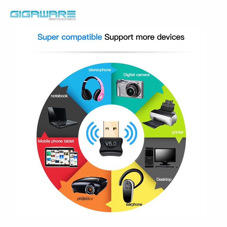 Gigaware Mini BT 5.0 Adapter USB Dongle Wireless USB Bluetooth