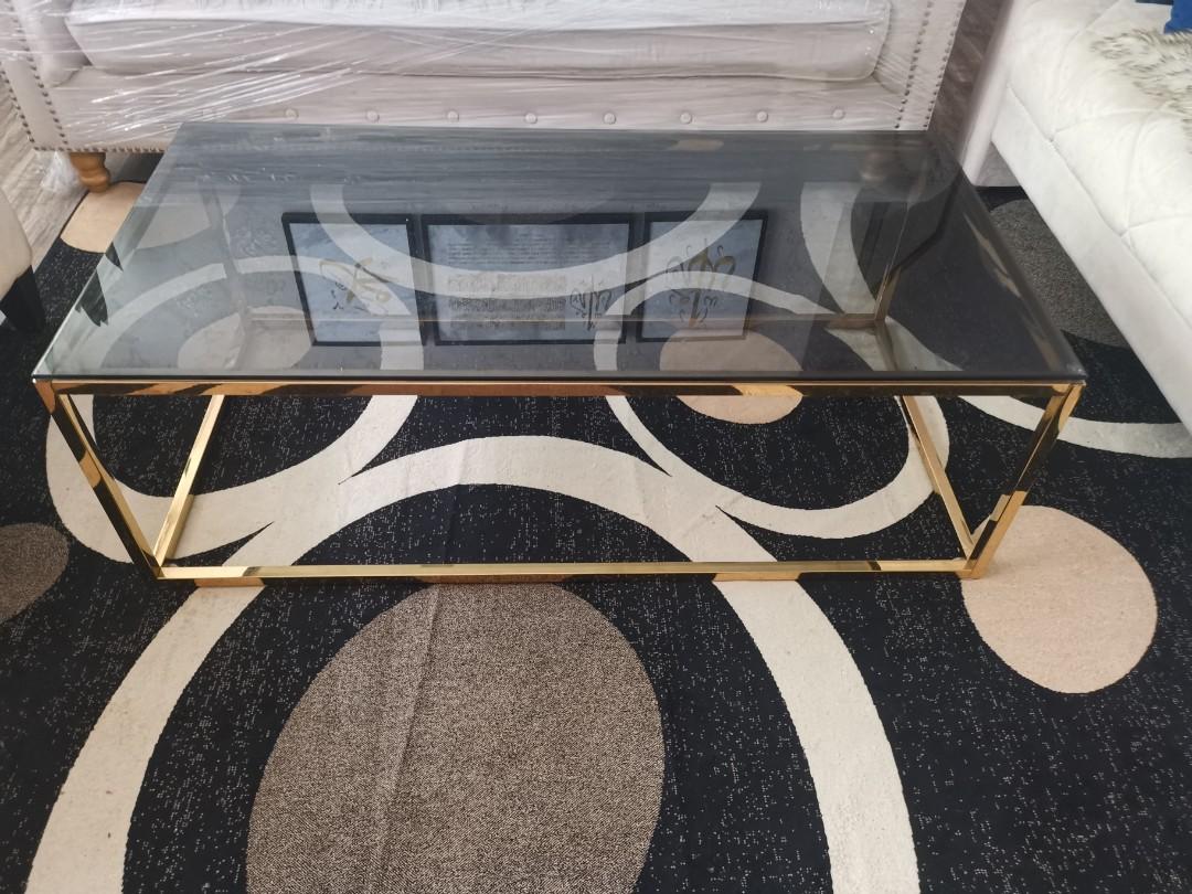 Glass coffee table, Furniture & Home Living, Furniture, Tables & Sets
