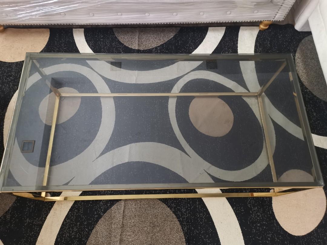 Glass coffee table, Furniture & Home Living, Furniture, Tables & Sets