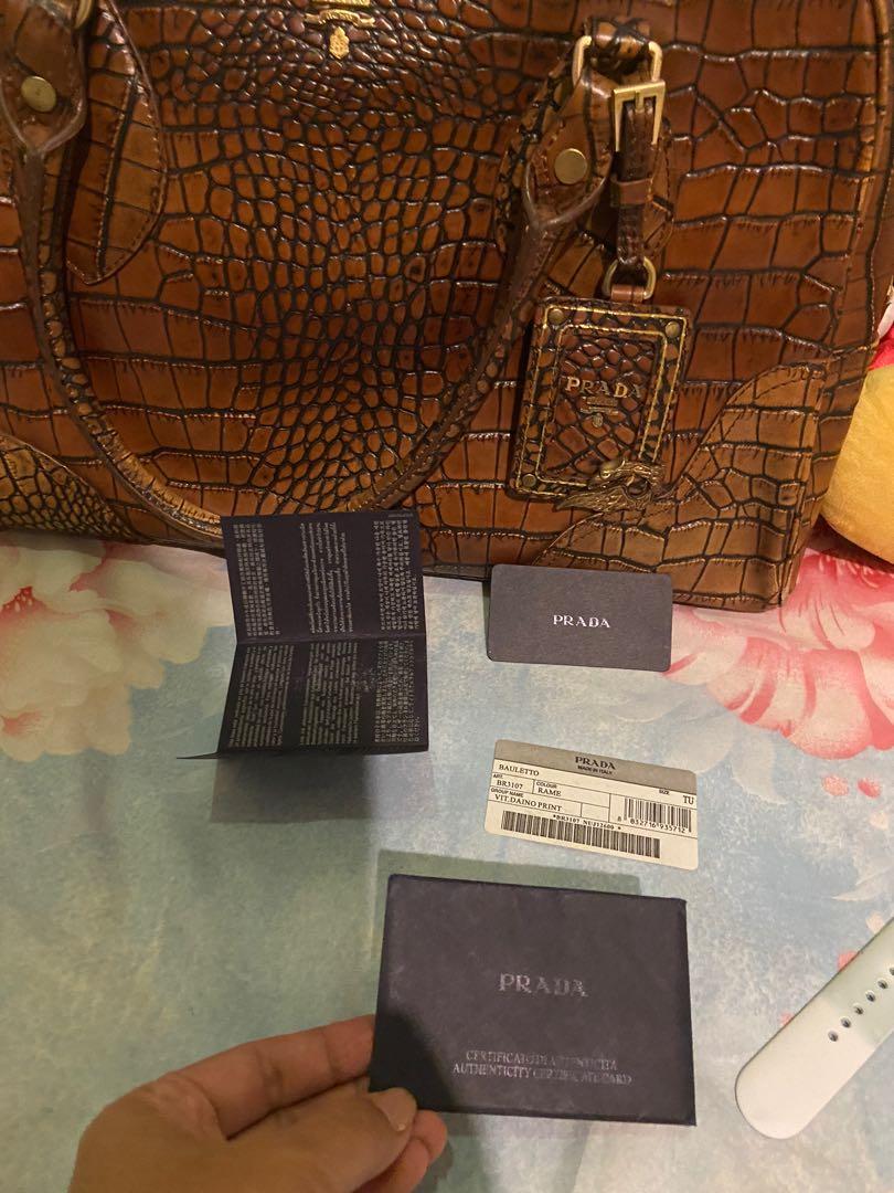 Handbag Prada crocodile skin, Luxury, Bags & Wallets on Carousell