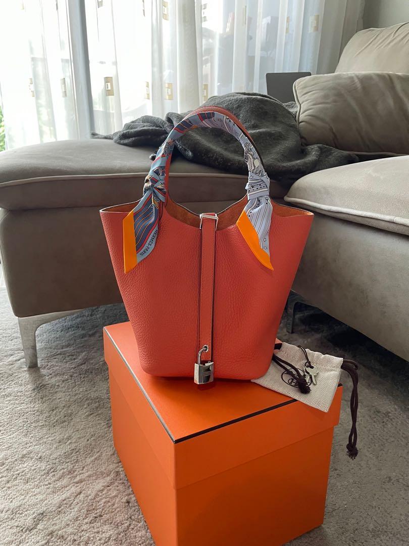 SALE 5200 FOC twilly Hermes Picotin 18